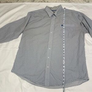 Cinch western wear Men's Navy and White Geometric Shirt size L